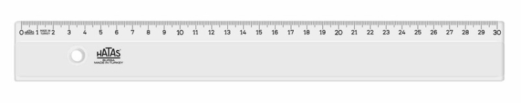 Hatas Öğrenci Cetveli Plastik Şeffaf 30 Cm 