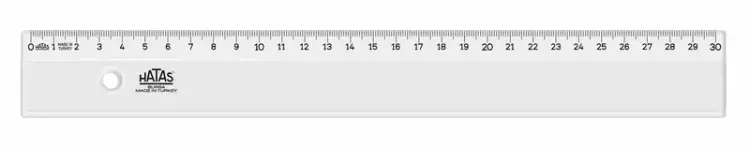 Hatas Öğrenci Cetveli Plastik Şeffaf 30 Cm - 1