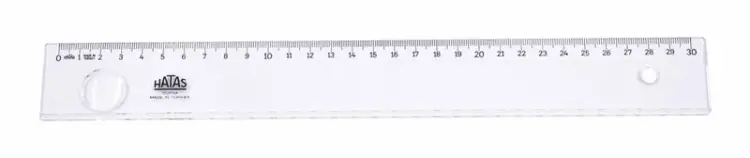 Hatas Plastik Büro Cetveli Geniş Mercekli 30 Cm - 1