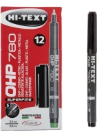 Hi-Text Asetat Kalemi S Siyah 780 MS 12 Adet - Hi-Text Kalem