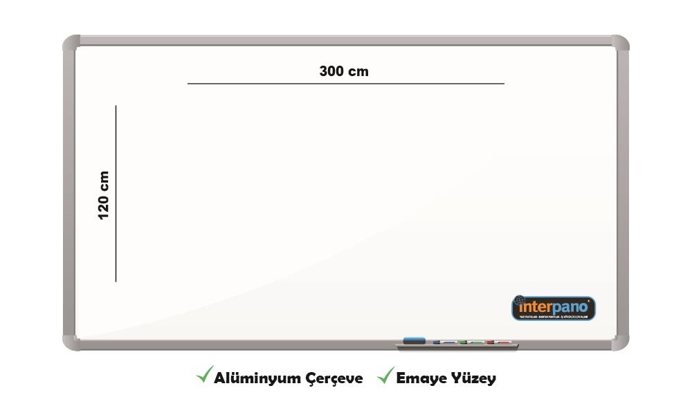 İnter Duvara Monte Yazı Tahtası Emaye Yüzey 120x300 Cm INT-687