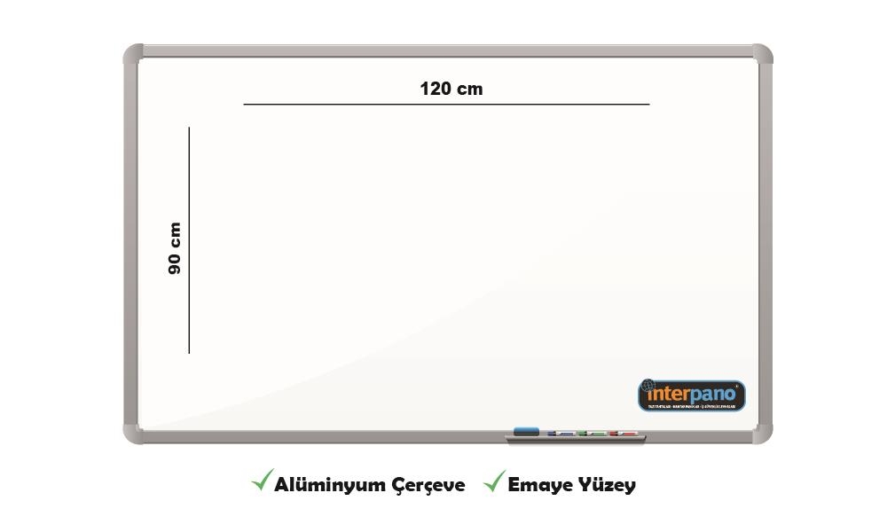 İnter Duvara Monte Yazı Tahtası Emaye Yüzey 90x120 Cm INT-684