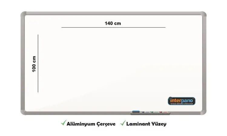 İnter Duvara Monte Yazı Tahtası Laminant Yüzey 100x140 Cm INT-588 - 1