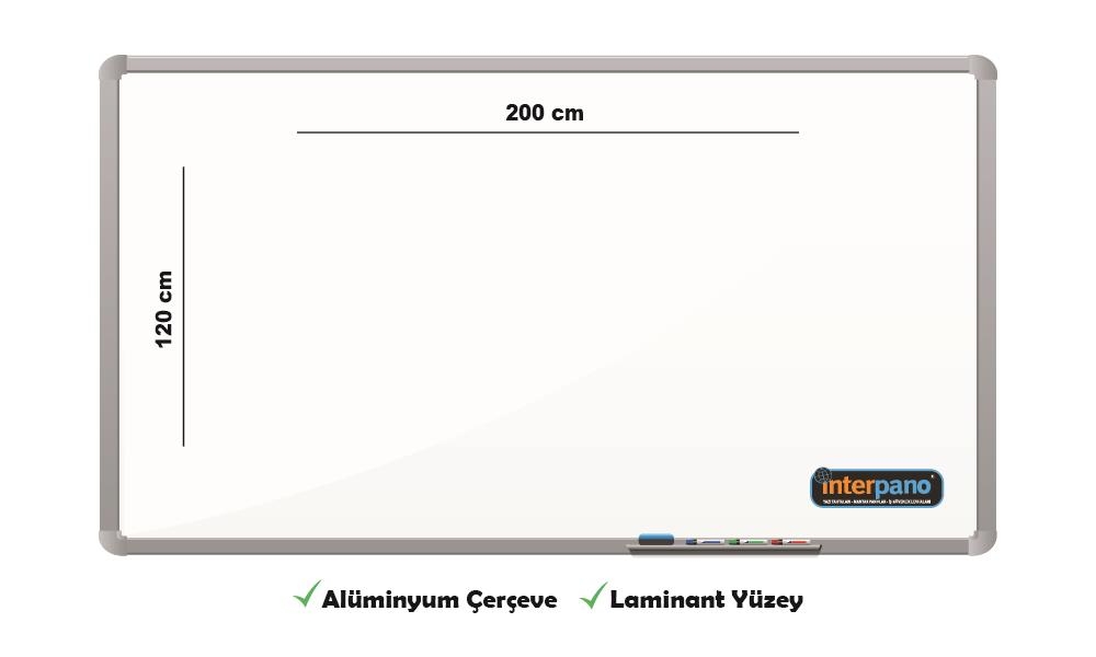 İnter Duvara Monte Yazı Tahtası Laminant Yüzey 120x200 Cm INT-589
