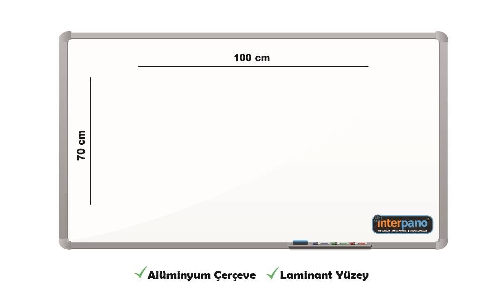 İnter Duvara Monte Yazı Tahtası Laminant Yüzey 70x100 Cm INT-586