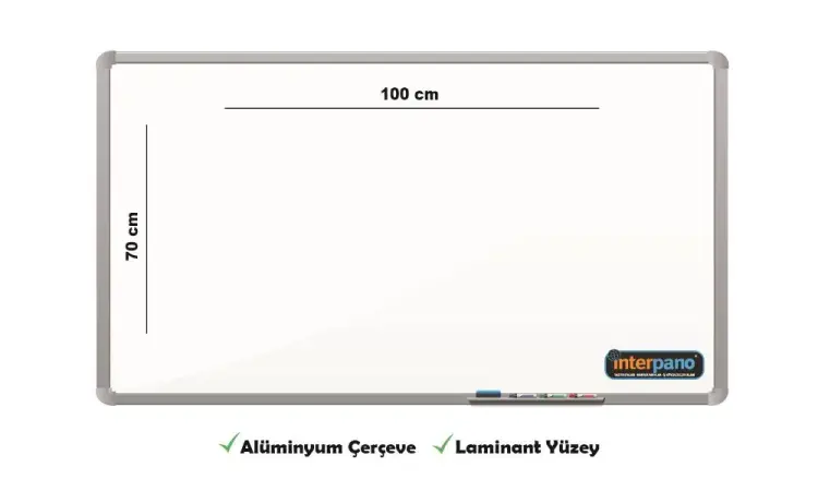 İnter Duvara Monte Yazı Tahtası Laminant Yüzey 70x100 Cm INT-586 - 2