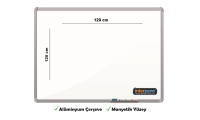 İnter Duvara Monte Yazı Tahtası Manyetik Yüzey 120x120 Cm INT-603 - İnter Pano