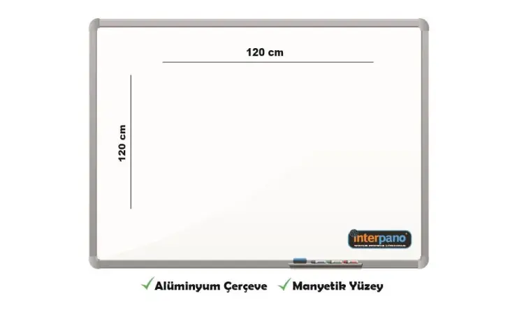 İnter Duvara Monte Yazı Tahtası Manyetik Yüzey 120x120 Cm INT-603 - 2