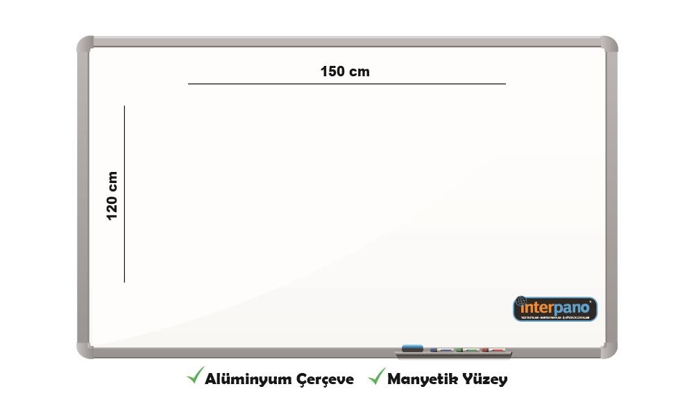 İnter Duvara Monte Yazı Tahtası Manyetik Yüzey 120x150 Cm INT-604
