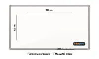 İnter Duvara Monte Yazı Tahtası Manyetik Yüzey 120x180 Cm INT-605