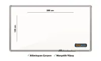 İnter Duvara Monte Yazı Tahtası Manyetik Yüzey 120x200 Cm INT-606