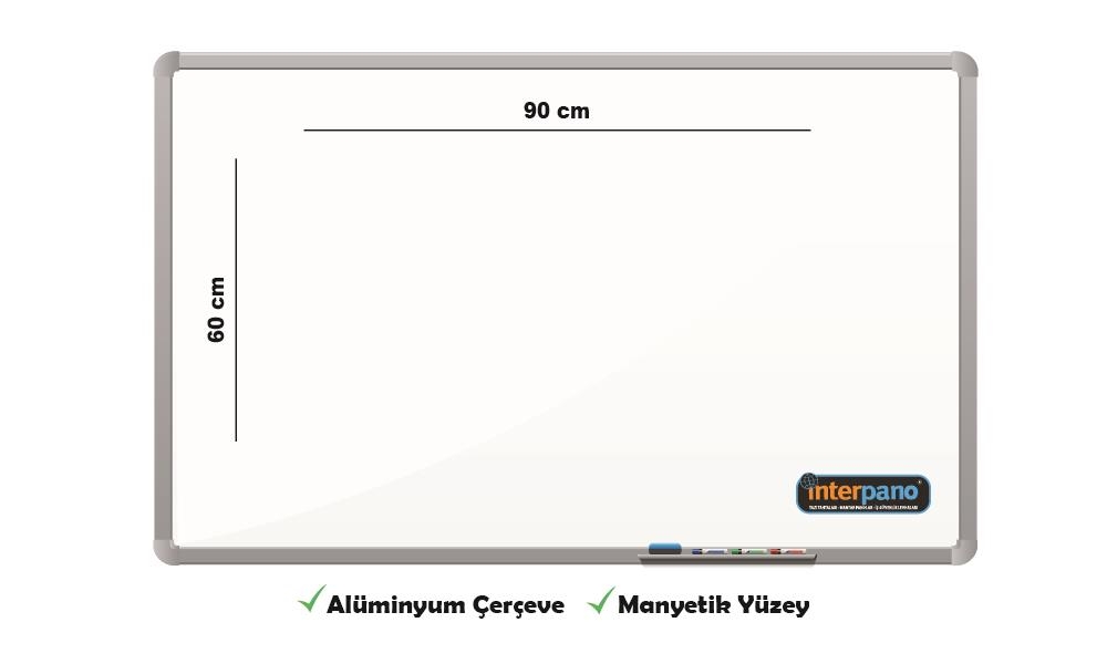 İnter Duvara Monte Yazı Tahtası Manyetik Yüzey 60x90 Cm INT-601