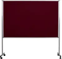 İnter Tekerlek Ayaklı Çuhalı Bordo Pano 90x120 Cm INT-553-B