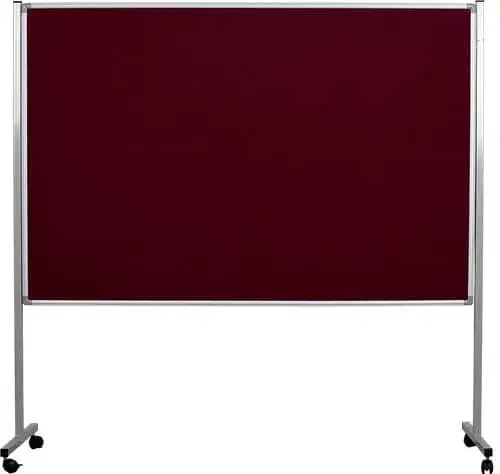 İnter Tekerlek Ayaklı Çuhalı Bordo Pano 90x120 Cm INT-553-B - 1
