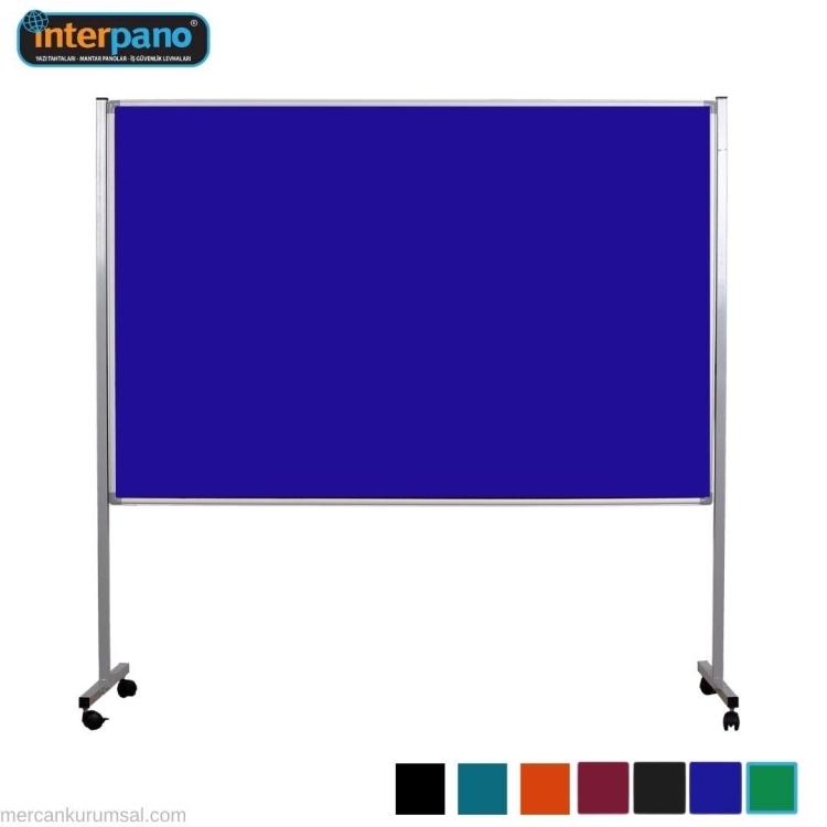 İnter Tekerlek Ayaklı Çuhalı Mavi Pano 120x180 Cm INT-555-M 