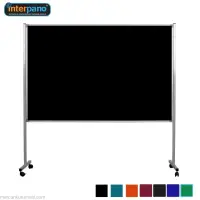 İnter Tekerlek Ayaklı Çuhalı Siyah Pano 90x120 Cm INT-553-S