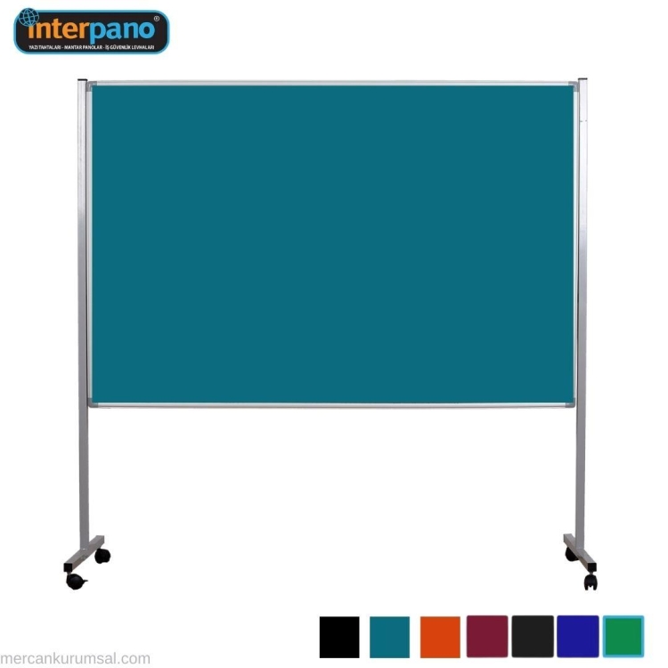 İnter Tekerlek Ayaklı Çuhalı Turkuaz Pano 90x180 Cm INT-554-TR 