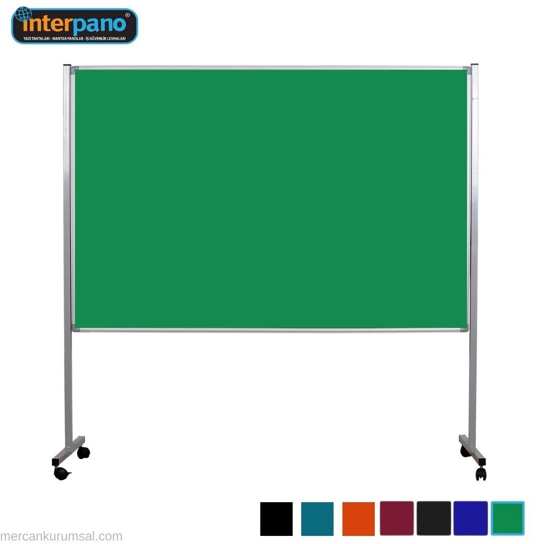 İnter Tekerlek Ayaklı Çuhalı Yeşil Pano 90x180 Cm INT-554-Y