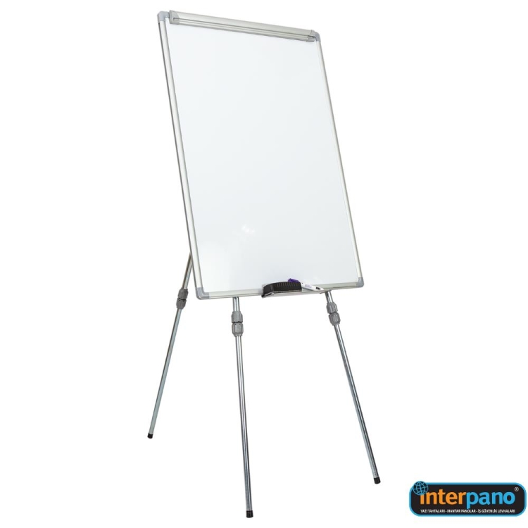 İnter Teleskopik Ayaklı - Flip Chart Yazı Tahtası Laminant Yüzey 80x120 Cm INT-624F 