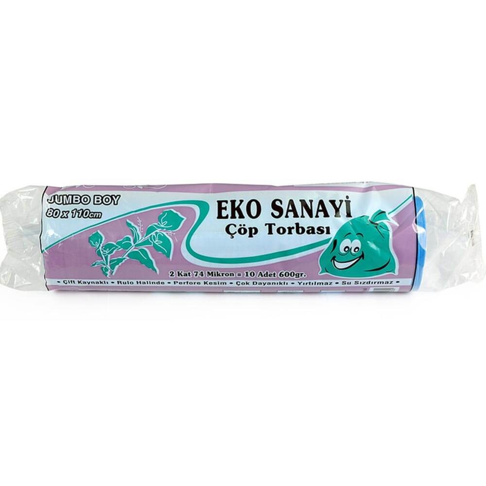 Kazanç Eko Endüstriyel Jumbo Mavi Çöp Torbası 80x110 Cm 10 Lu 20 Paket