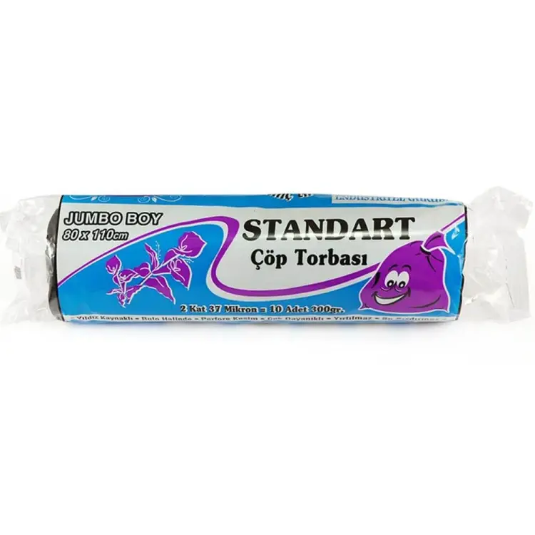 Kazanç Standart Jumbo Siyah Çöp Torbası 80x110 Cm 10 Lu 20 Paket - 1