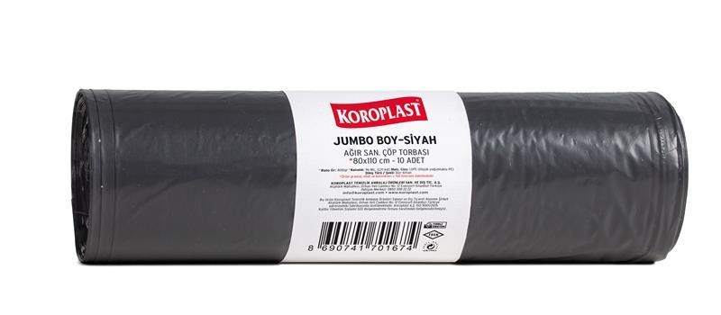 Koroplast Ağır Sanayi Çöp Torbası Jumbo 80x110 Cm Siyah 800 Gr