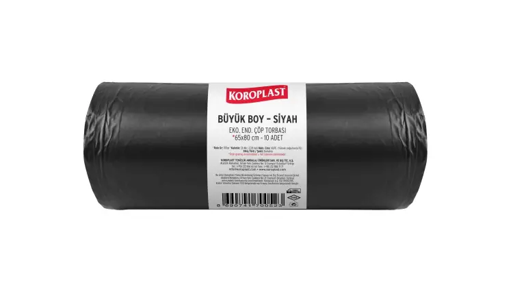 Koroplast Eko Endüstriyel Çöp Poşeti Büyük 65x80 Cm Siyah 80 Gr - 1