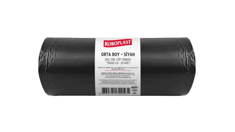 Koroplast Eko Endüstriyel Çöp Poşeti Orta 55x60 Cm Siyah 80 Gr - 1