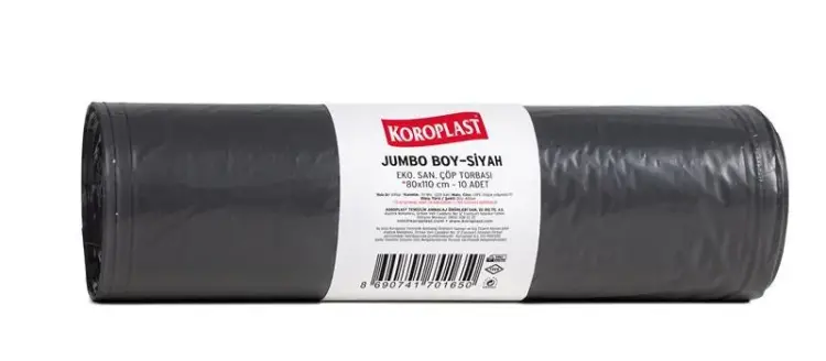 Koroplast Eko Sanayi Çöp Torbası Jumbo 80x110 Cm Siyah 600 Gr - 1