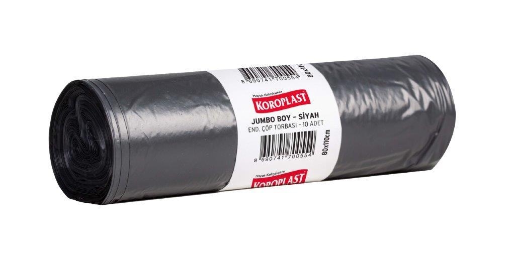 Koroplast Endüstriyel Çöp Torbası Jumbo 80x110 Cm Siyah 400 Gr