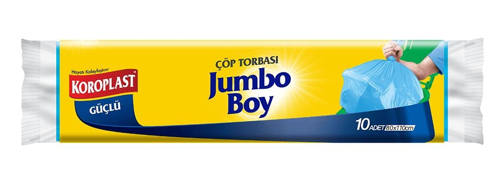 Koroplast Güçlü Çöp Torbası Jumbo Boy 80x110 Cm Mavi 10 Lu