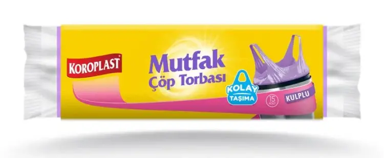 Koroplast Güçlü Çöp Torbası Mutfak 63x70 Cm Kulplu 15 Li - 1