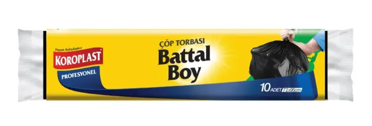 Koroplast Profesyonel Çöp Torbası Battal Boy 72x95 Siyah 10 Lu - 1