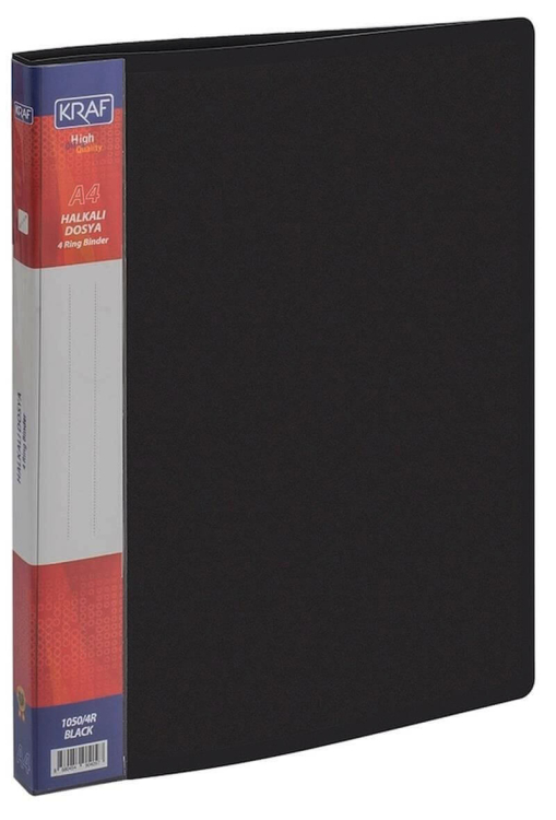 Kraf Halkalı Dosya 4 Halka 1050/4R Siyah | Kraf