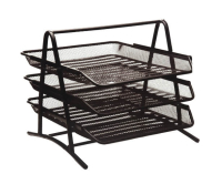 Kraf Perfore Evrak Rafı Metal 3 Katlı Siyah 460G - 1