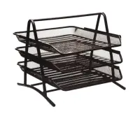 Kraf Perfore Evrak Rafı Metal 3 Katlı Siyah 460G