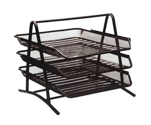 Kraf Perfore Evrak Rafı Metal 3 Katlı Siyah 460G - 1