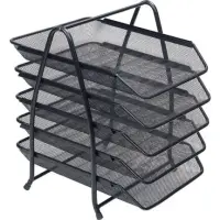 Kraf Perfore Evrak Rafı Metal 5 Katlı Siyah 420G