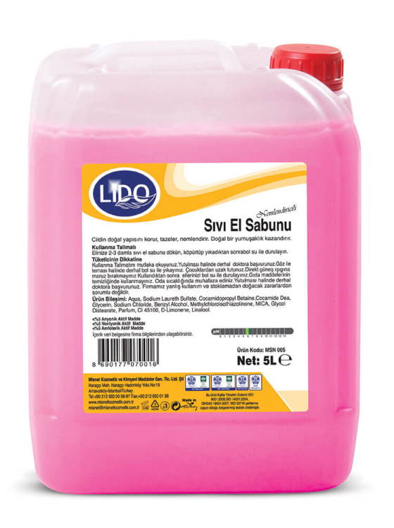 Lido Sıvı El Sabunu Sedefli Pembe 5 Kg 