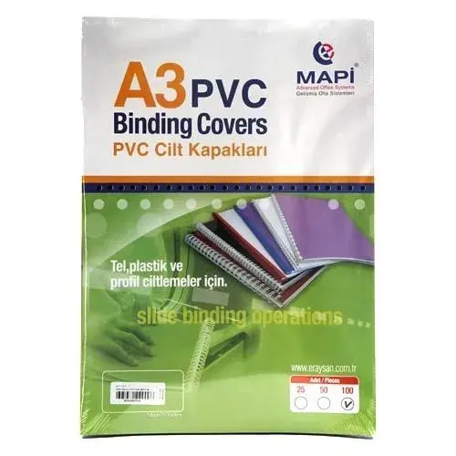 Mapi A3 Cilt Kapağı Şeffaf 160 Mic 100 Lü - 1