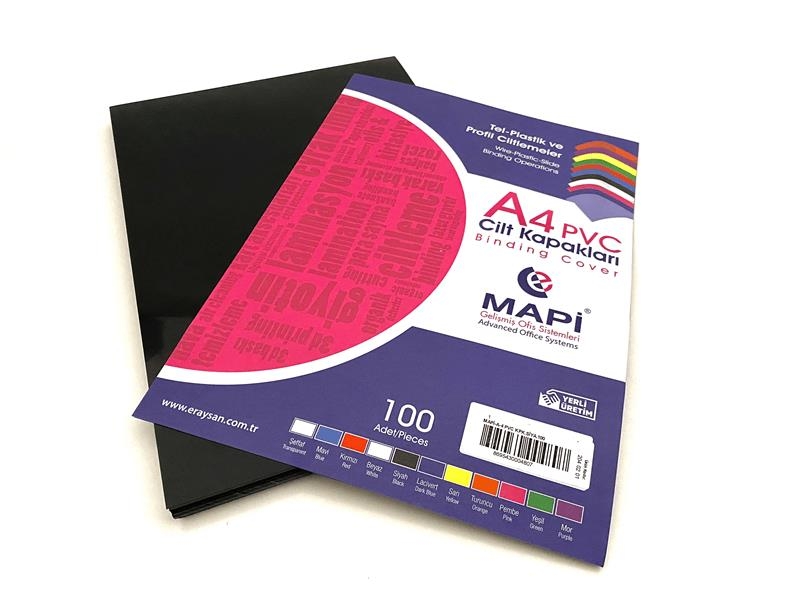 Mapi A4 Cilt Kapağı Siyah 160 Mic 100 Lü