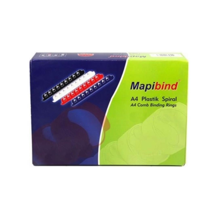 Mapibind 12 mm Plastik Spiral Kırmızı 100 Lü 
