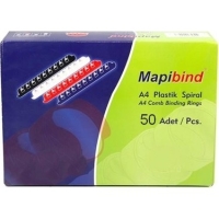 Mapibind 25 mm Plastik Spiral Kırmızı 50 Li - Mapi