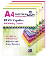 Mapibind 450 Mic PP A3 Cilt Kapağı Şeffaf Mavi 50 Li - Mapi