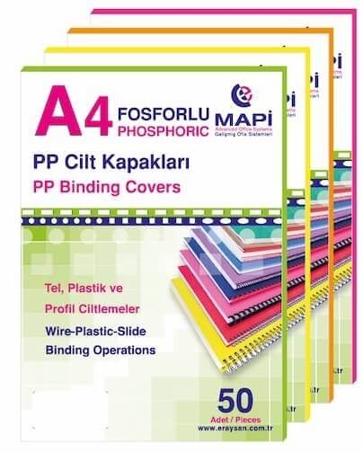 Mapibind 450 Mic PP A3 Cilt Kapağı Şeffaf Mavi 50 Li 