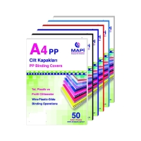 Mapibind 450 Mic PP A3 Cilt Kapağı Şeffaf Turuncu 50 Li - Mapi