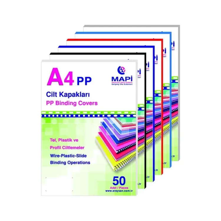 Mapibind 450 Mic PP A3 Cilt Kapağı Şeffaf Turuncu 50 Li - 1