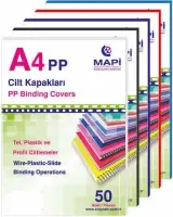 Mapibind 450 Mic PP A4 Cilt Kapağı Şeffaf Buzlu 50 Li