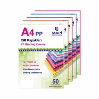 Mapibind 450 Mic PP A4 Cilt Kapağı Siyah 50 Li - 1