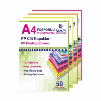 Mapibind 550 Mic A4 PP Cilt Kapağı Fosforlu Sarı 50 Li - Mapi